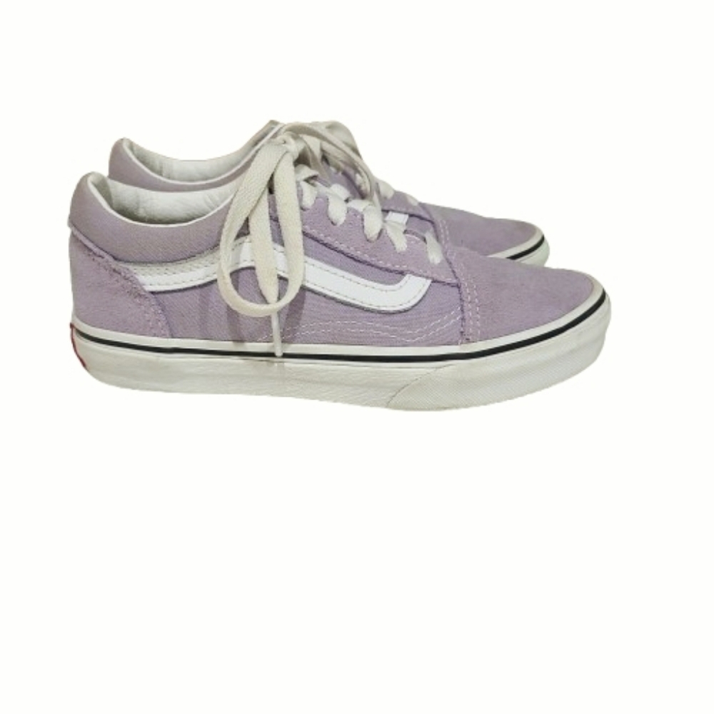 Vans Kids Canvas Skate Sneakers Purple Round Toe - Picture 4 of 10
